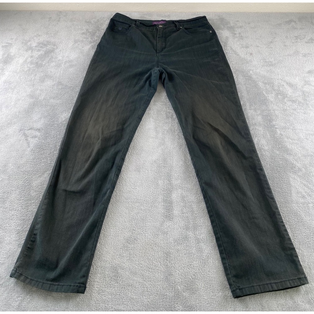 Gloria Vanderbilt Amanda High Rise Straight Leg Black Jeans Womens 12 Average